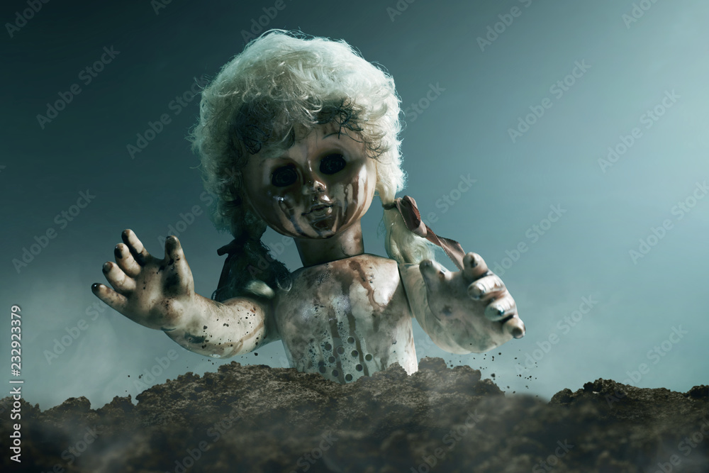 Fototapeta premium Scary bloody doll