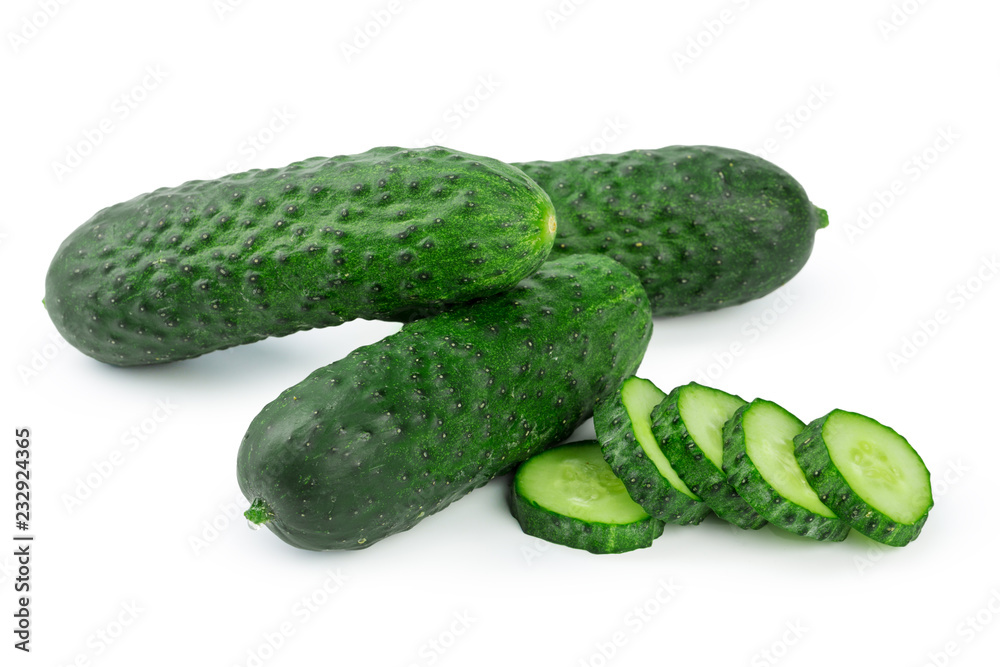 cucumber sliced isolated on white background cucumber sliced isolated on white background