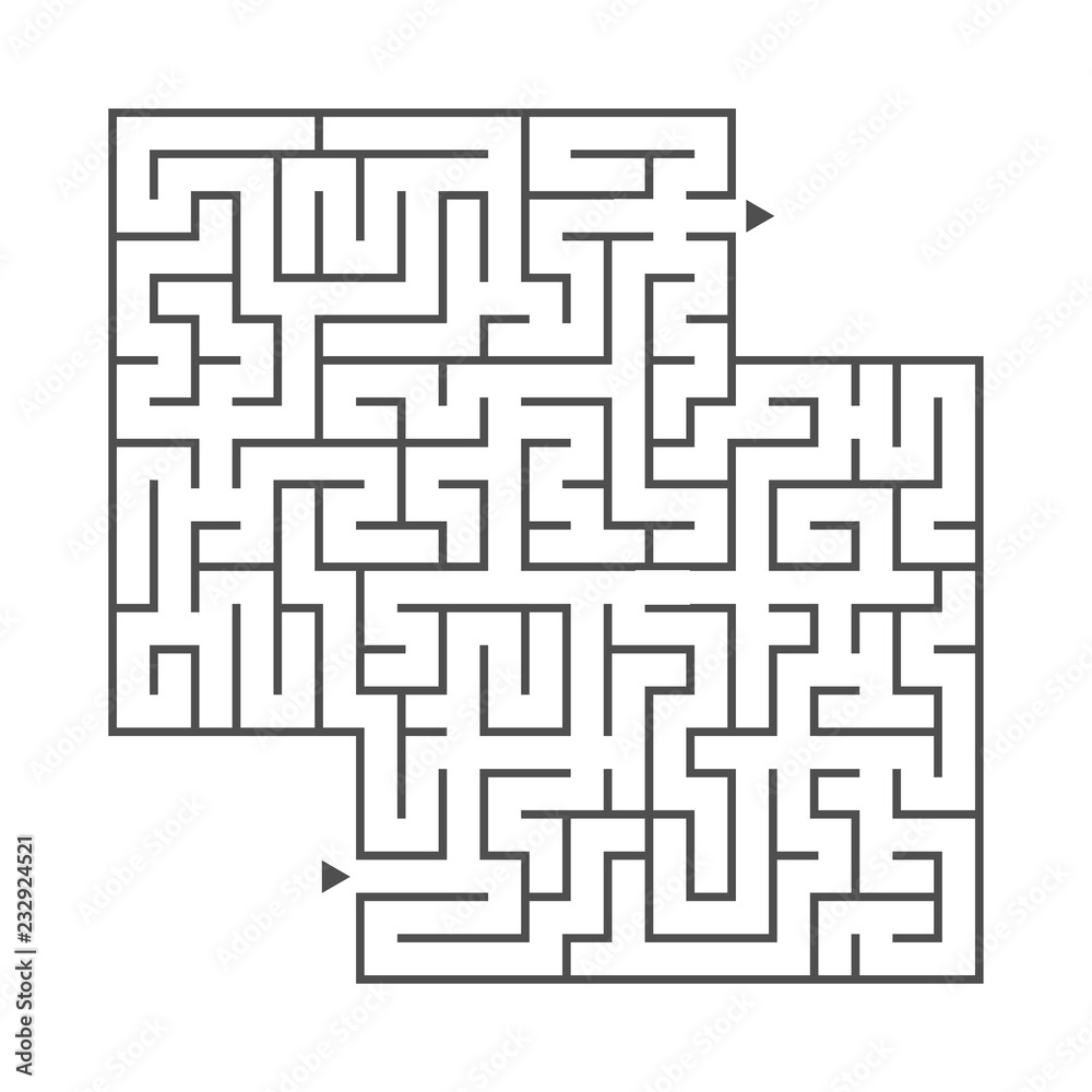 Abstract square maze. Game for kids. Puzzle for children. One entrance, one exit. Labyrinth conundrum. Flat vector illustration. With place for your image. Abstract square maze. Game for kids. Puzzle for children. One entrance, one exit. Labyrinth conundrum. Flat vector illustration. With place for your image.
