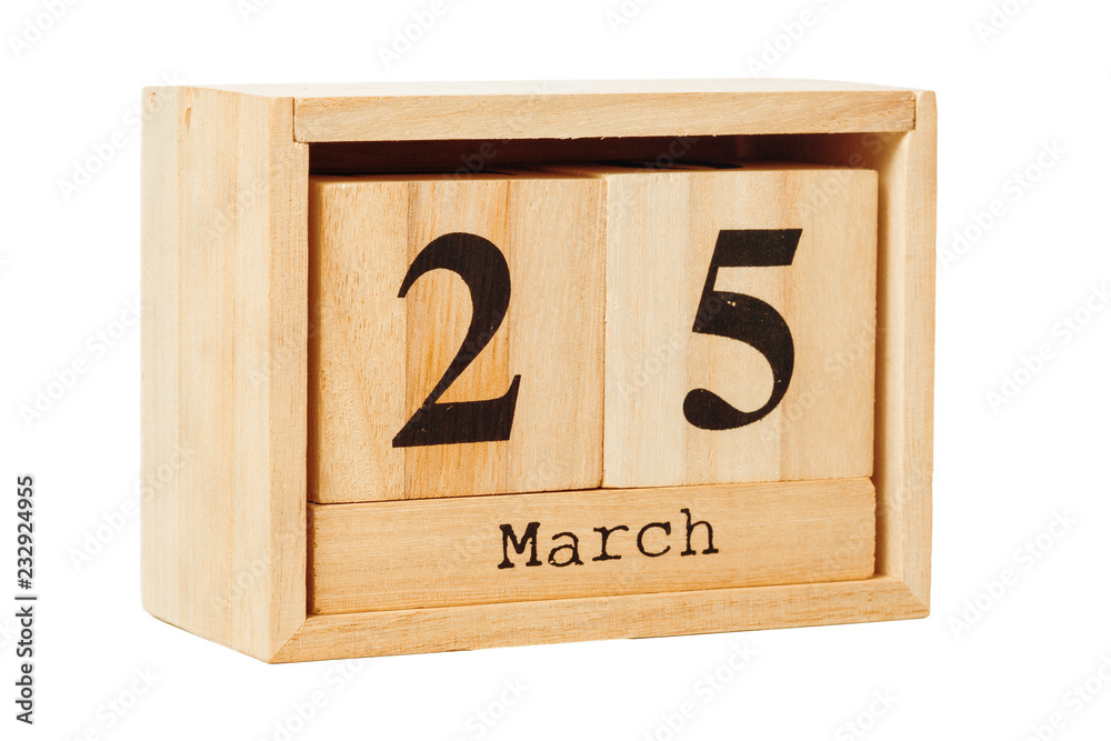 wood calendar isolated on white background wood calendar isolated on white background