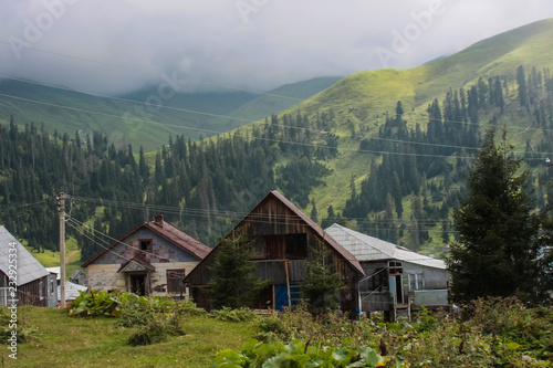 wooden house in the mountains