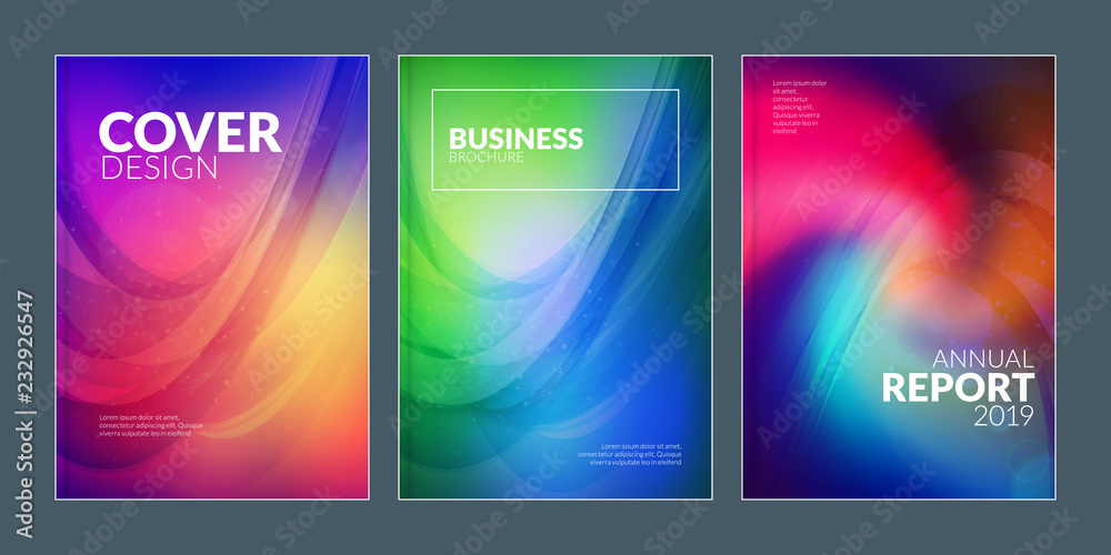 Business brochure cover design templates. Modern business flyer or poster with abstract colorful background