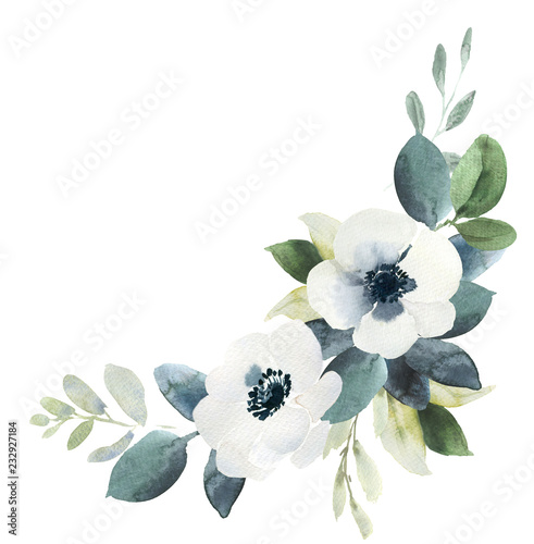 Watercolor wedding floral b...