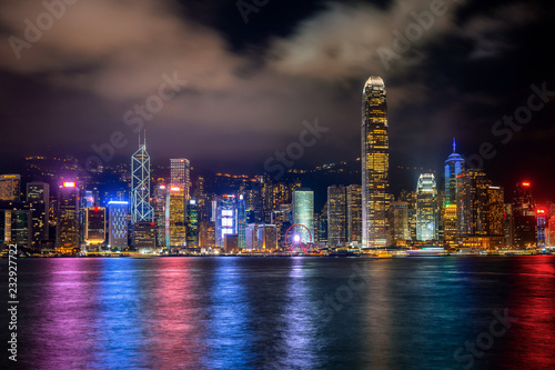 Hong Kong cityscape at night. © tawatchai1990