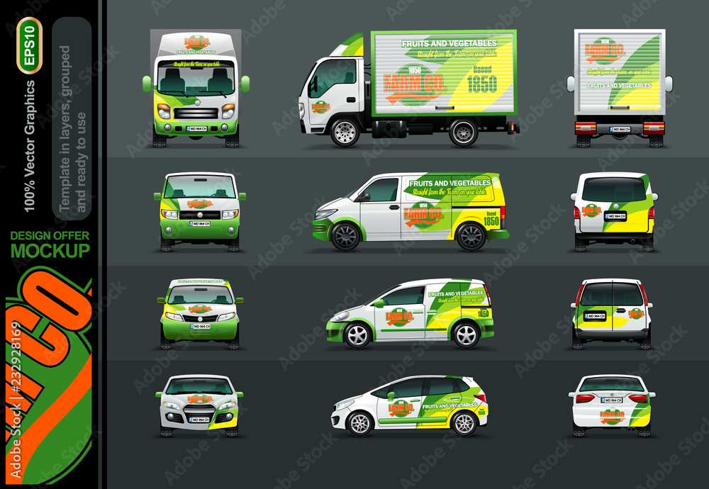 Farm Company. Layout offers for your business. Mockup in layers and ready to use. Farm Company. Layout offers for your business. Mockup in layers and ready to use.