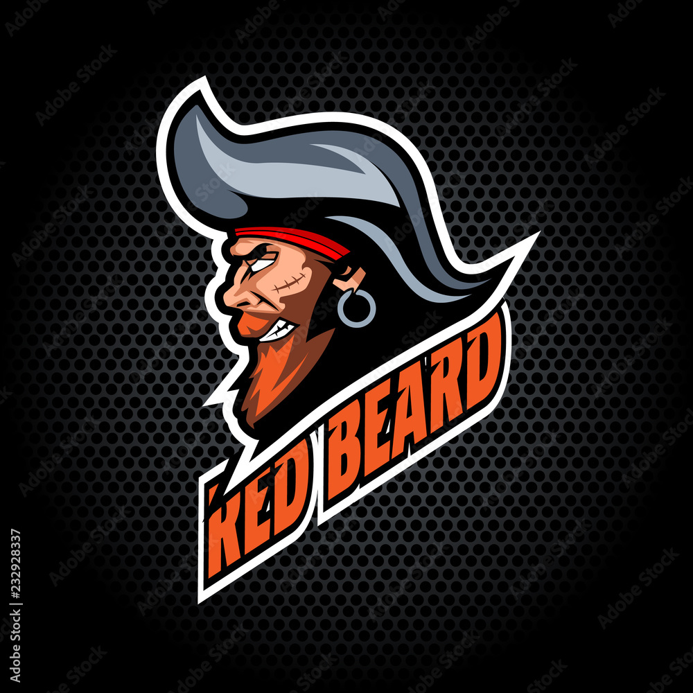 Pirate Head from side. Can be used for club or team logo. Vector graphic.