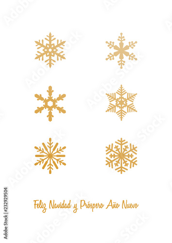 Merry Christmas and Happy New Year lettering template. Greeting card invitation with snowflakes. Vector vintage illustration.