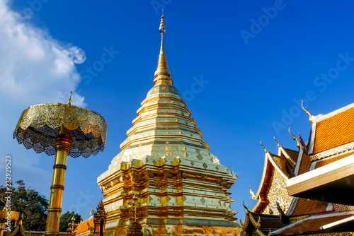 Wat Phra That Doi Suthep is tourist attraction of Chiang Mai, Thailand.Asia