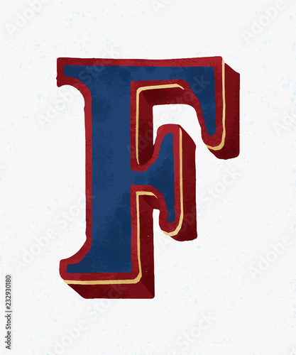 English alphabet letter F icon isolated photo