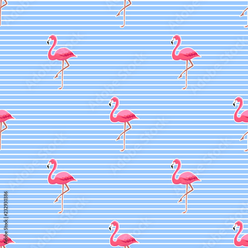  Pink flamingos seamless pattern