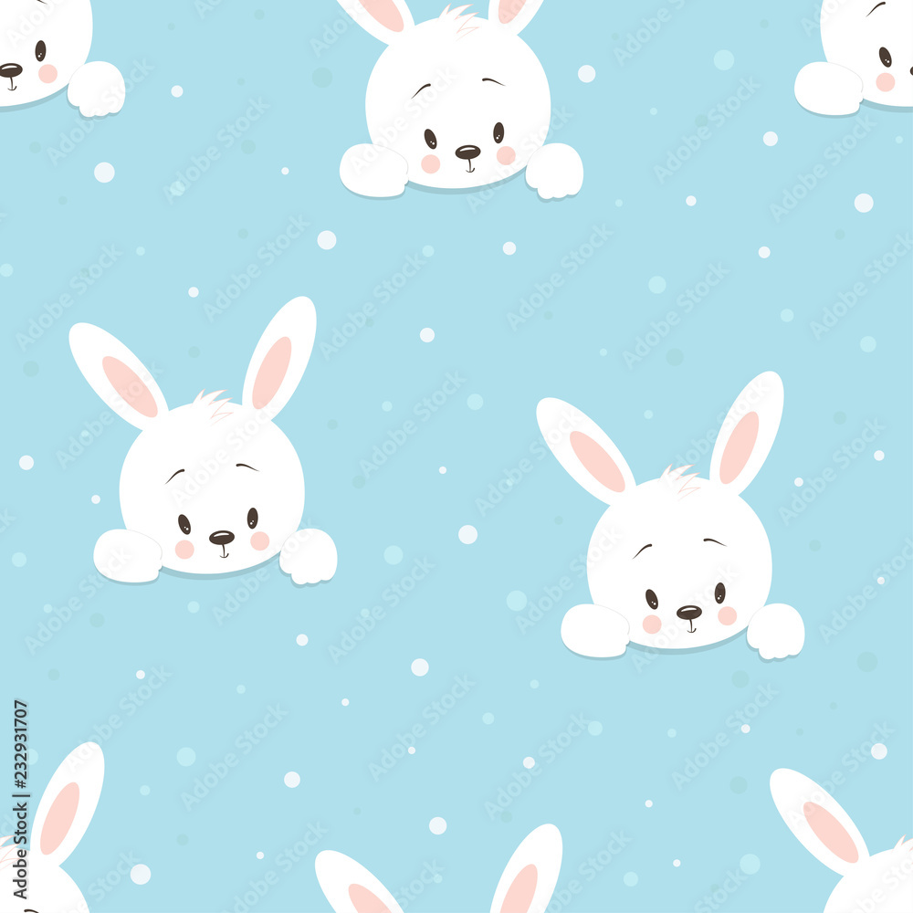 winter pattern cartoon hare winter pattern cartoon hare