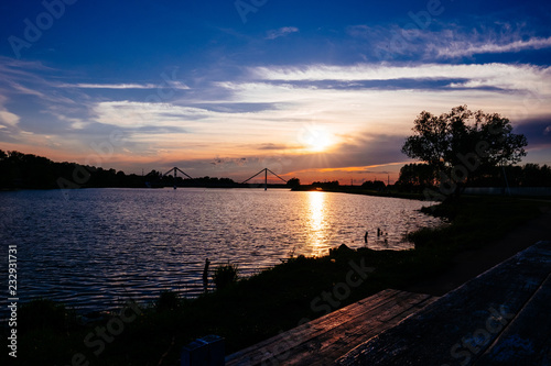 Evening landscape by the lake. Sunset © Alexey Shatrov