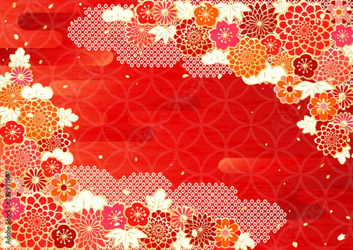 新年　花　松竹梅菊桜
