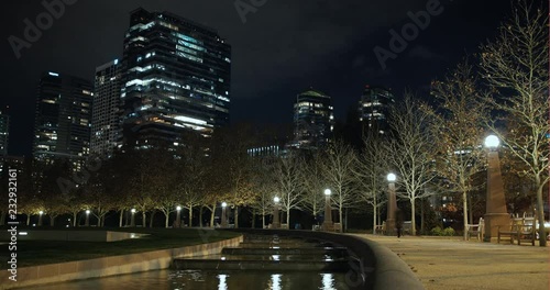 Amazing City Walkway Time Lapse and Skyscraper Building Background photo