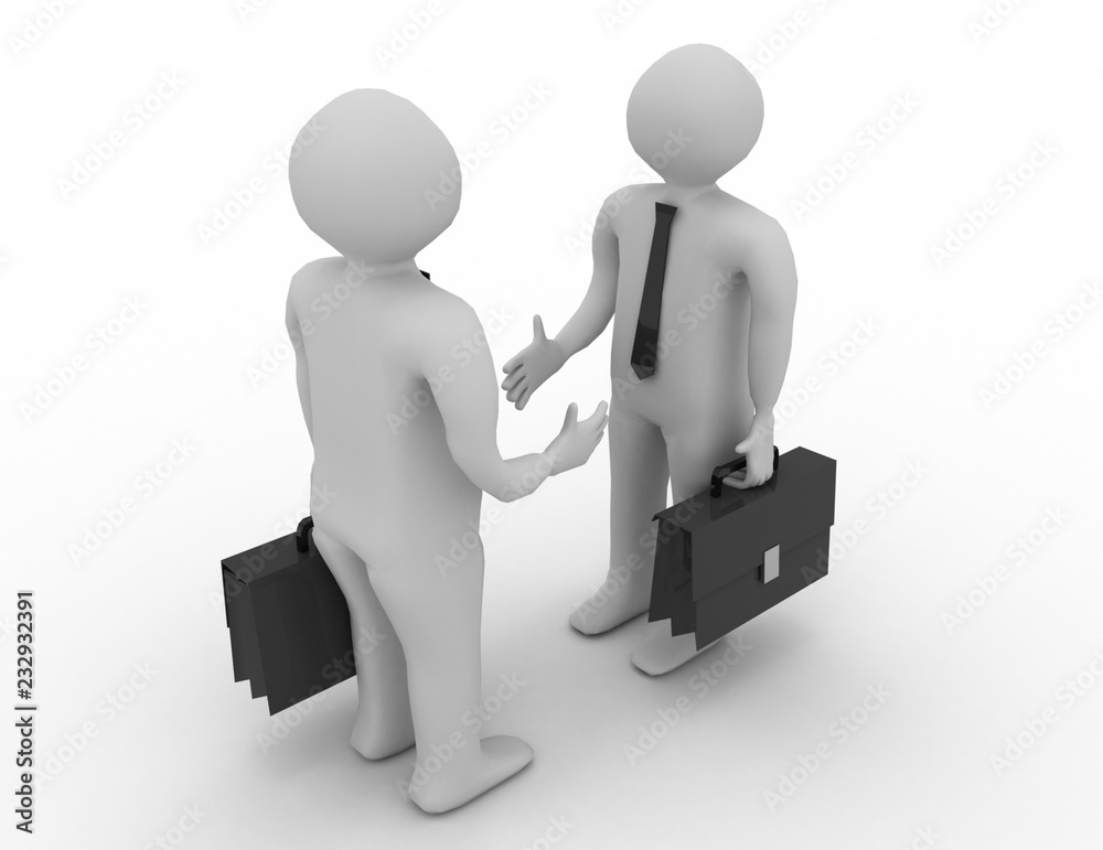 Two 3D business man in ties . 3d rendred illustration Two 3D business man in ties . 3d rendred illustration