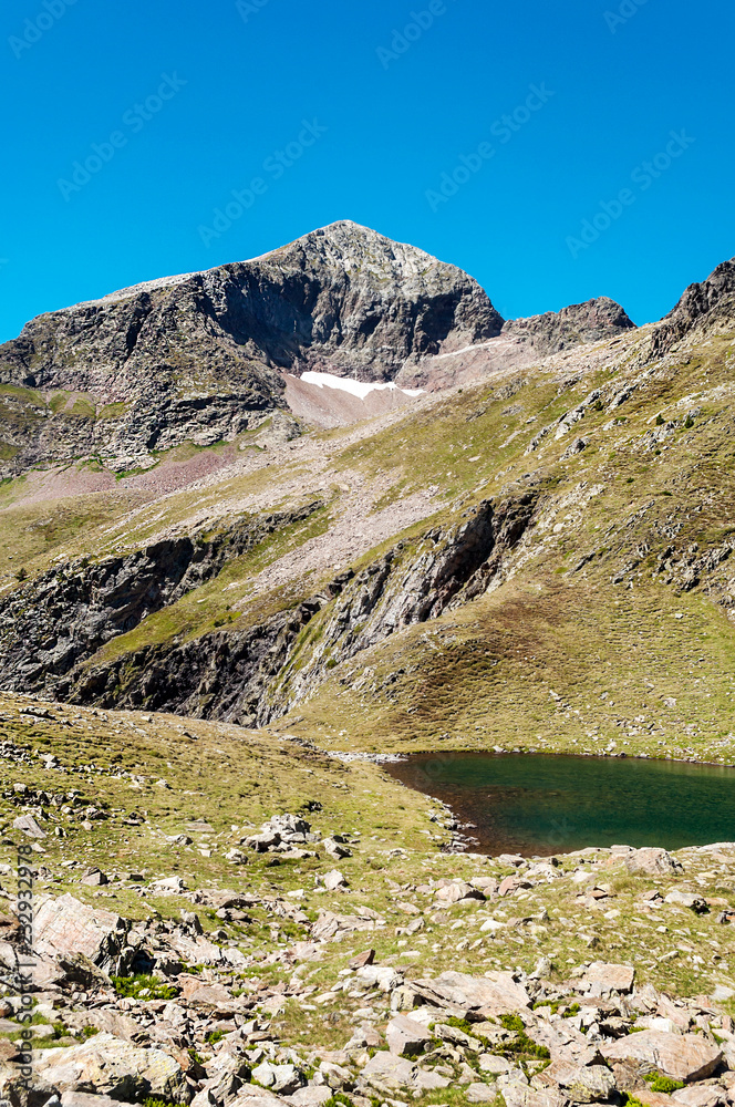 Lake of Cerler in the mountains of the Pyrenees