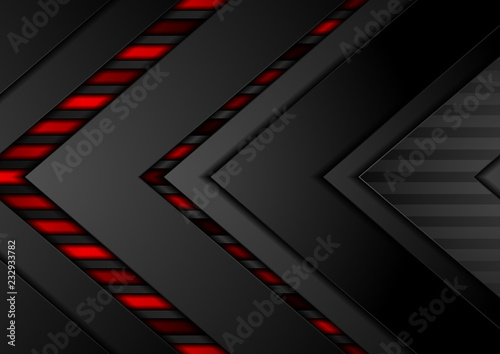 Red and black contrast tech arrows background