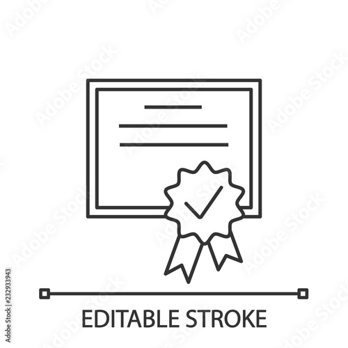 Certificate linear icon