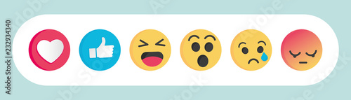 Set of Emoticon social media reactions photo