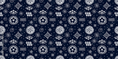 Asian pattern. Kabuki. Japanese doodles. Kabuki theatre elements. Kimono. Asia culture symbols. Oriental ornament. Chinese sketch. Fashion. China. Japan. Singapore. Korea. Vietnam. Fabric design.