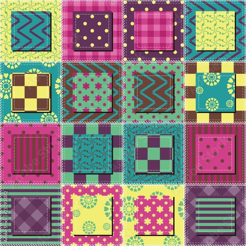patchwork background with different patterns
