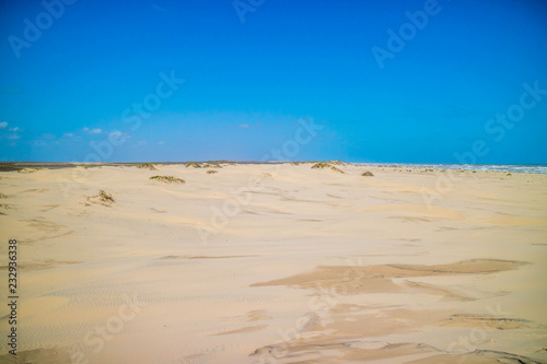 Fototapeta Naklejka Na Ścianę i Meble -  A beautiful soft and fine sandy beach along the gulf coast of Texas in South Padre Island, Texas
