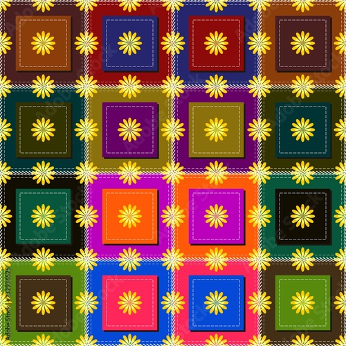 patchwork background with different patterns