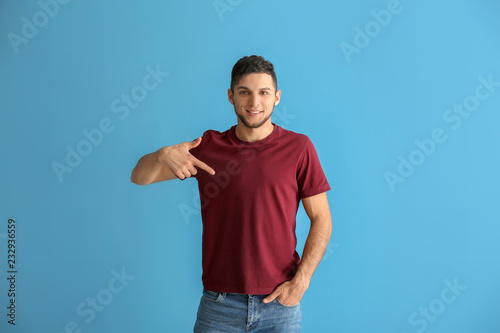 Young man in stylish t-shir...