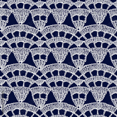 Crochet pattern knitting macrame lace handmade blue 3