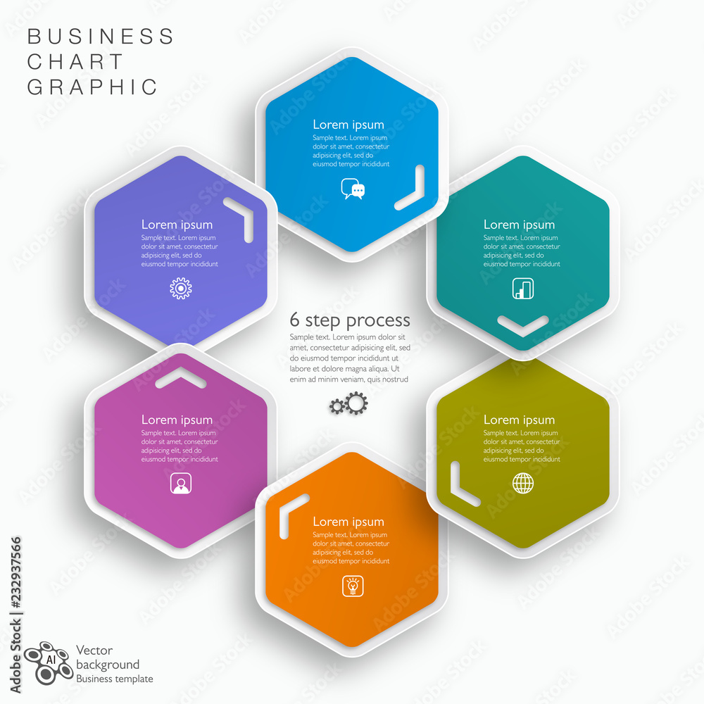 Infographics Vector Background 6-Step Process 