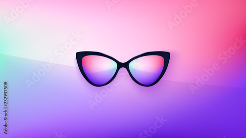 Sunglasses wallpaper. Trendy colors. Fashion background. Summer. Holographic. Rim. Eyeglasses. Party. Poster backdrop. Sunglasses. Tropical. Cat eye rim style. Retro.