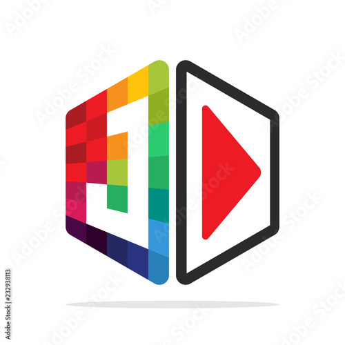 Free Download logo icon for multimedia business with initial details letter J - GFXLoad
