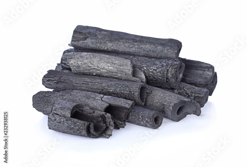 Charcoal isolated on white background