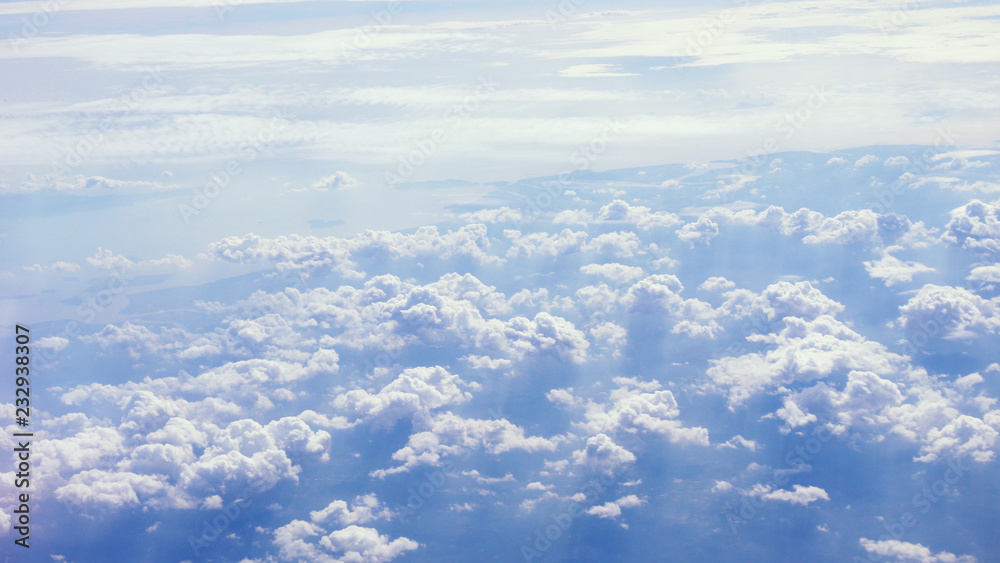 Beautiful blue sky background with clouds