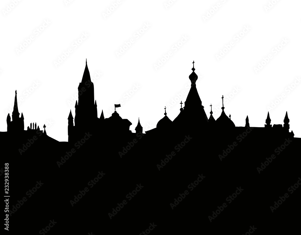 Red Square, Moscow. Vector drawing