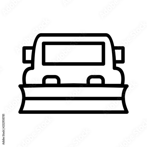 Snowplow Transport Line Icon