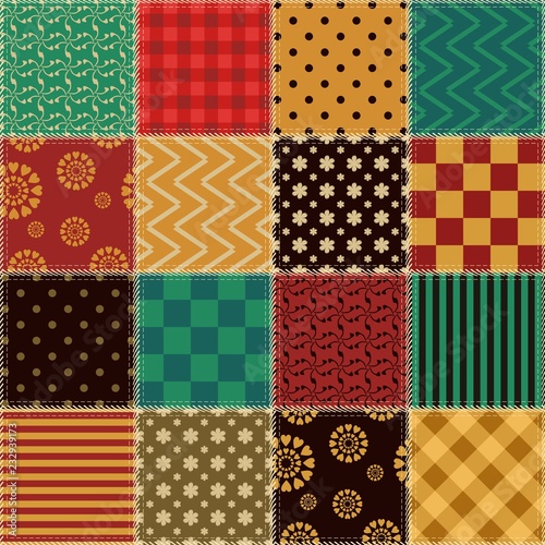 patchwork background with different patterns