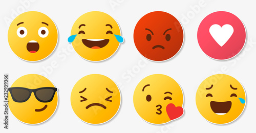 social media reactions set 
