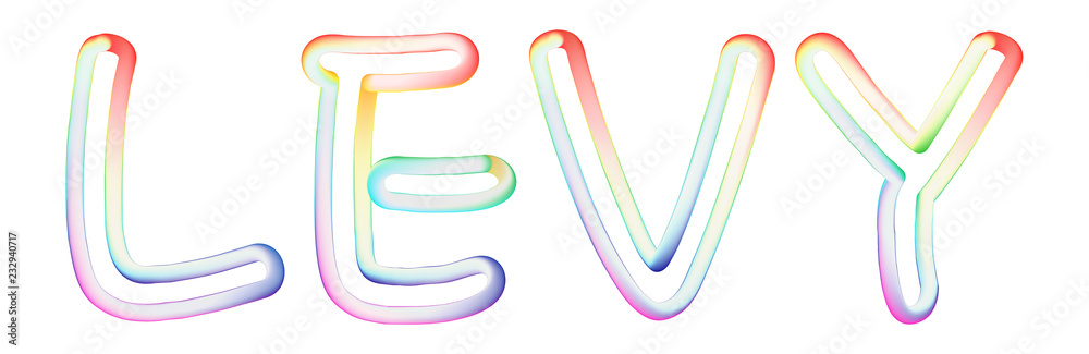 Levy - beautiful text written on white background Levy - beautiful text written on white background
