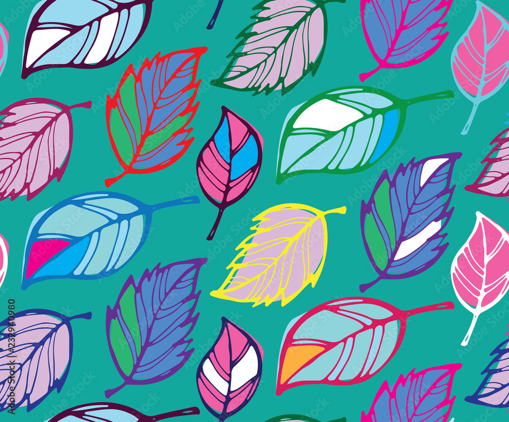 Hand drawn doodle floral pattern background