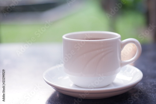 beautiful coffee cup in morning