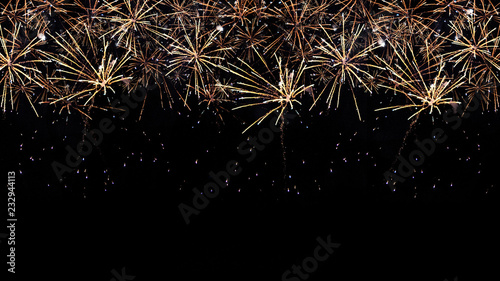 Brightly Colorful Fireworks on black background