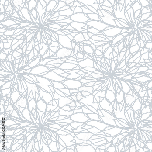 Leaves background vector. Hand drawn leaves shapes. Seamless abstract pattern. © dinadankersdesign