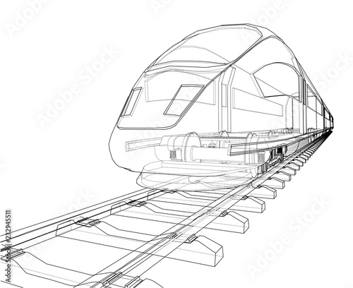 Modern speed train concept. Vector