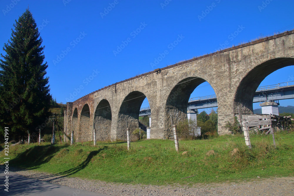 Old railway viaduct in Ukraine.