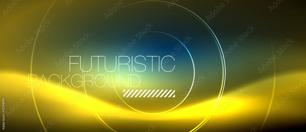 Neon glowing circles background Neon glowing circles background