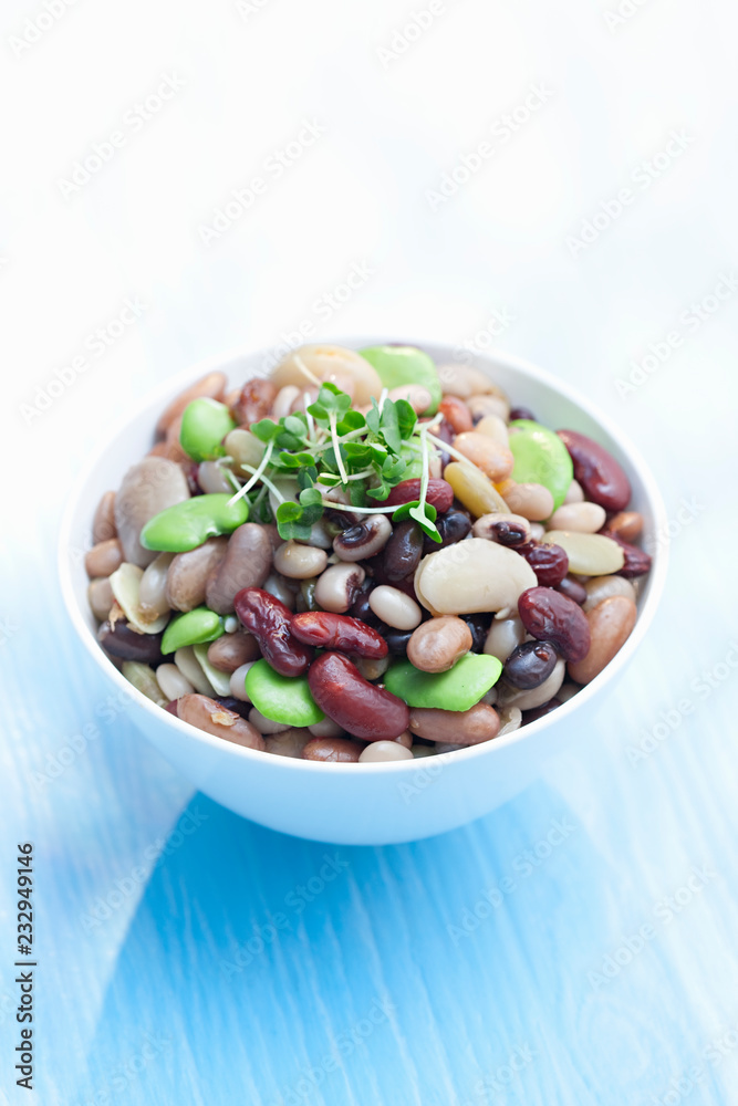 Bean salad in bowl Bean salad in bowl