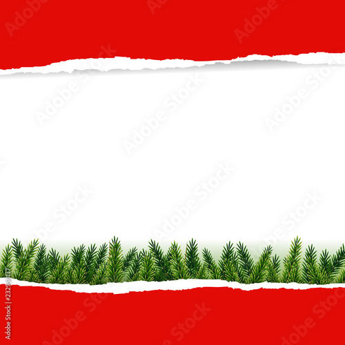 Ripped Red Paper With Furtree
