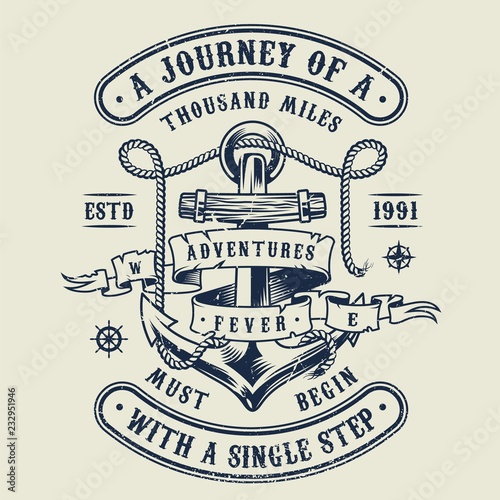Vintage monochrome nautical emblem