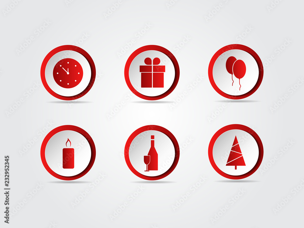 christmas & new year icon christmas & new year icon